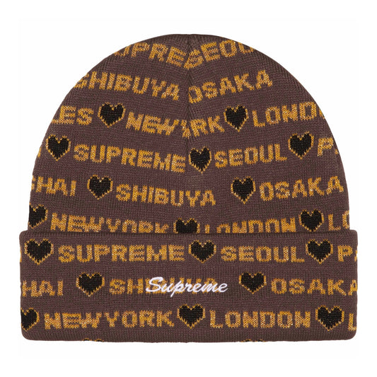 Supreme Heart Beanie "Brown"