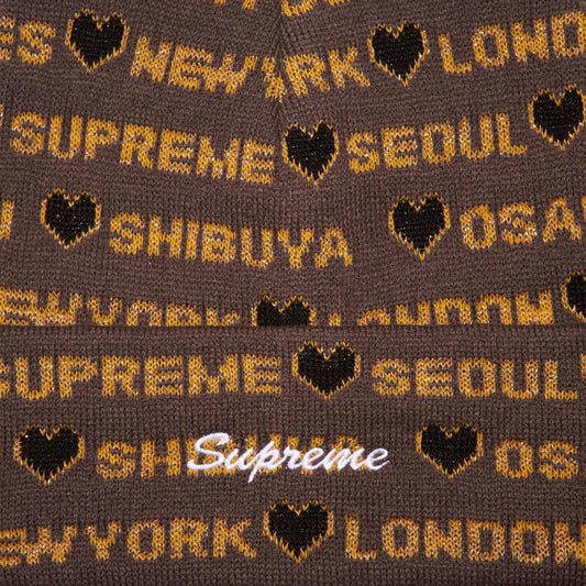 Supreme Heart Beanie "Brown"
