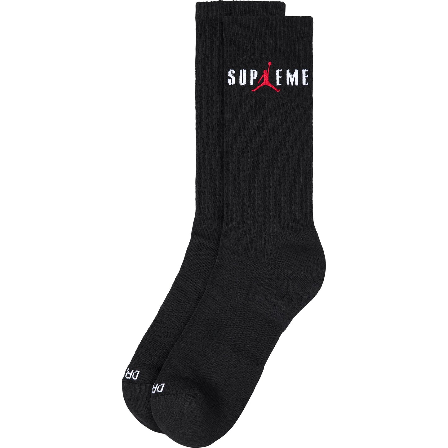 Supreme x Jordan Crew Socks (2 Pack) "Black"