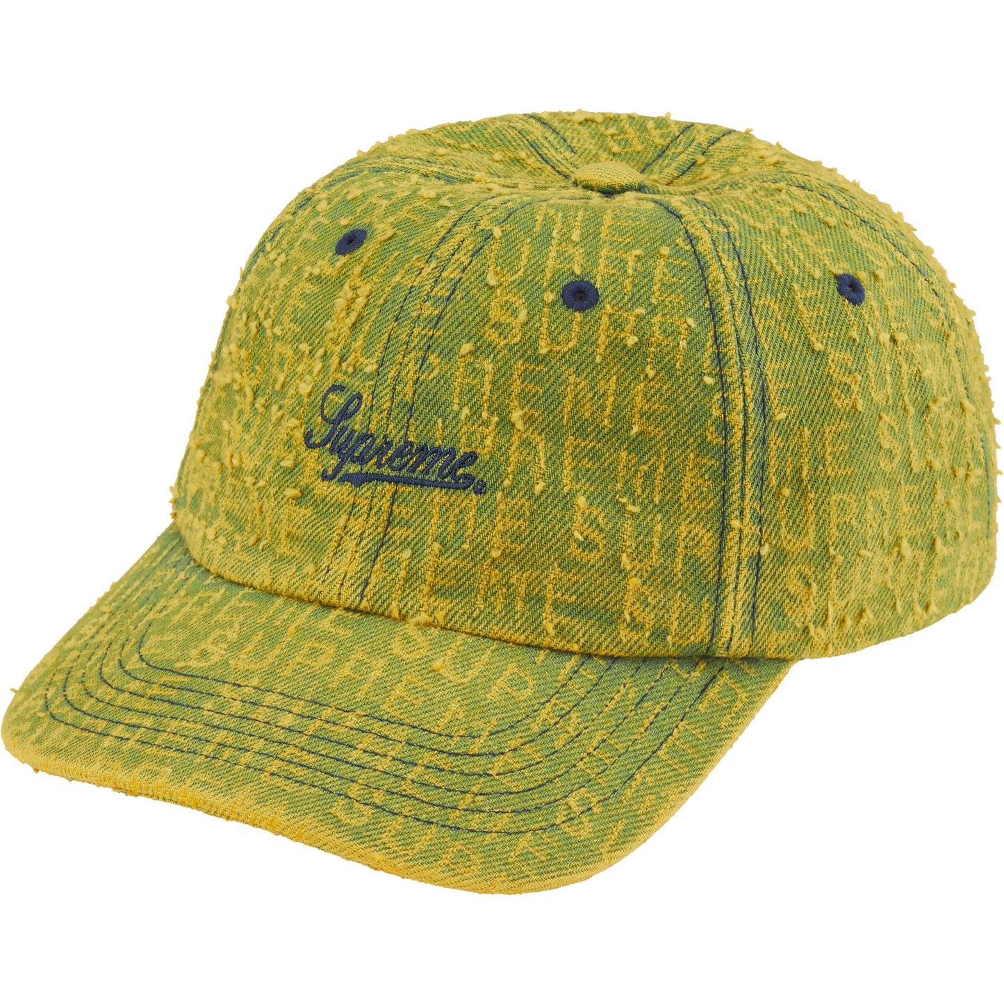 Supreme Needle Punch Denim 6-Panel "Washed Yellow"