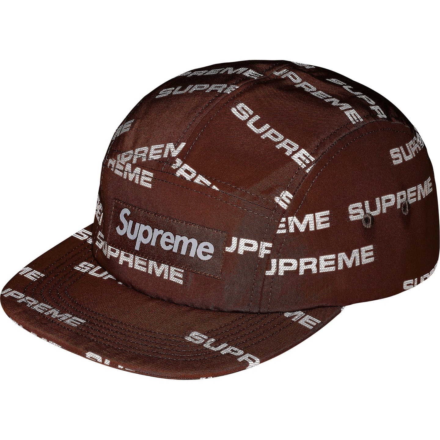 Supreme Reflective Jacquard Camp Cap "Brown"