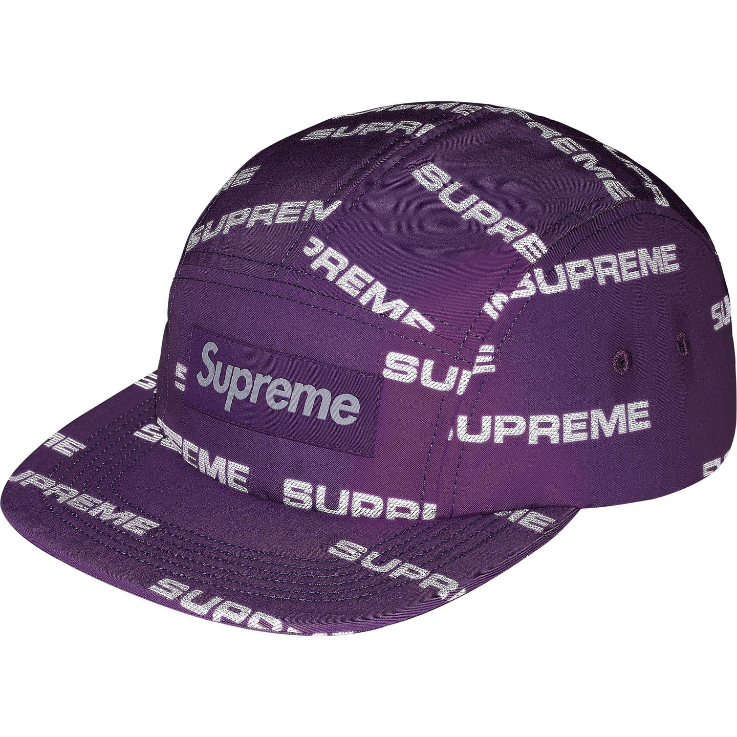 Supreme Reflective Jacquard Camp Cap "Purple"