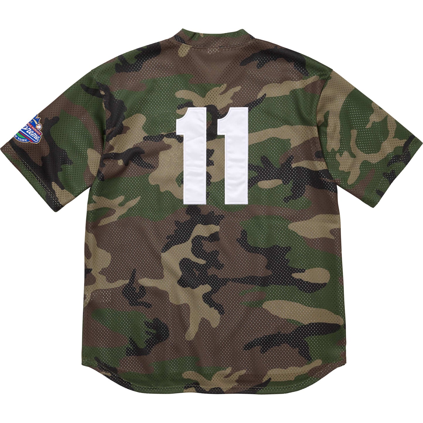 Supreme S Logo Baseball Henley "Woodland Camo"