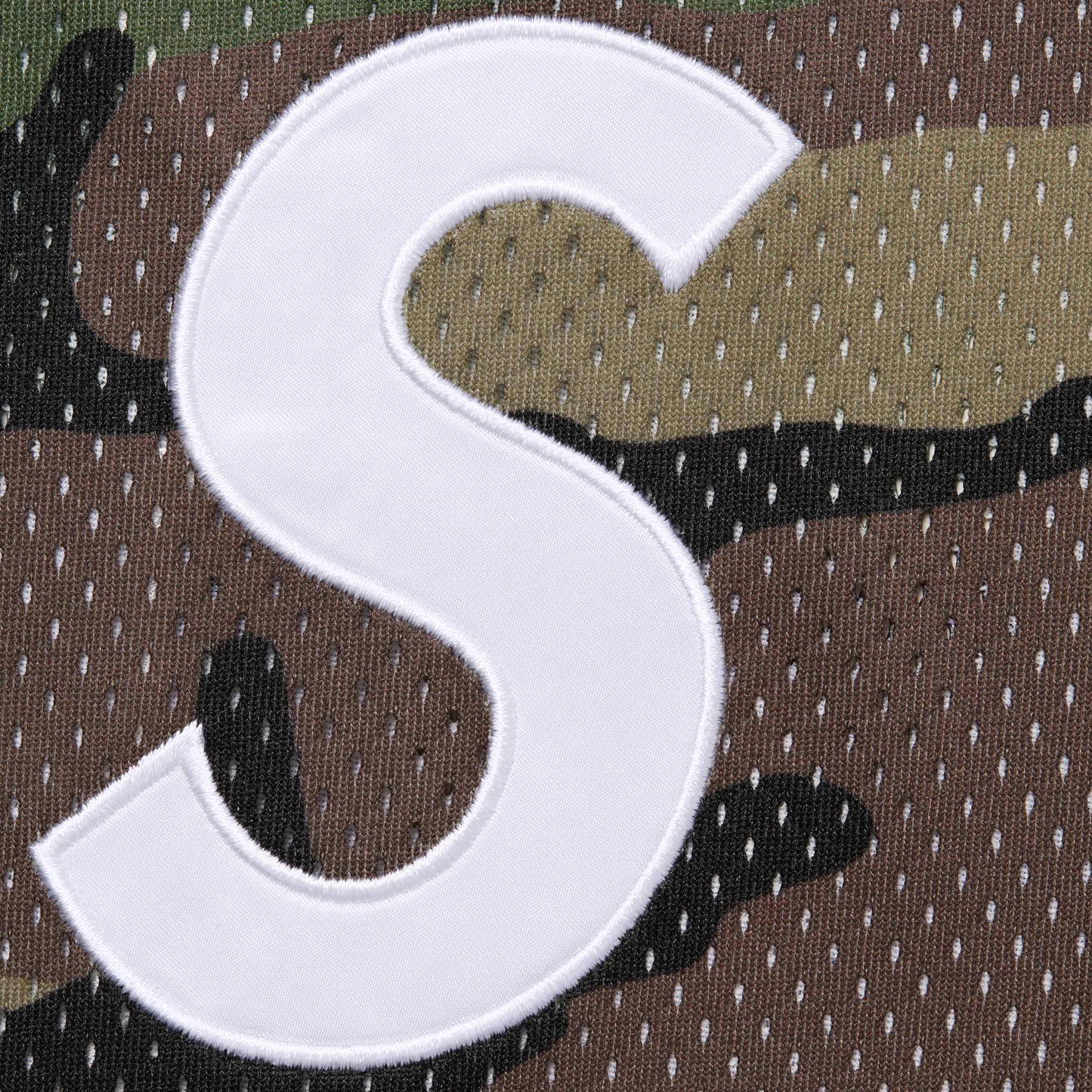 Supreme S Logo Baseball Henley "Woodland Camo"