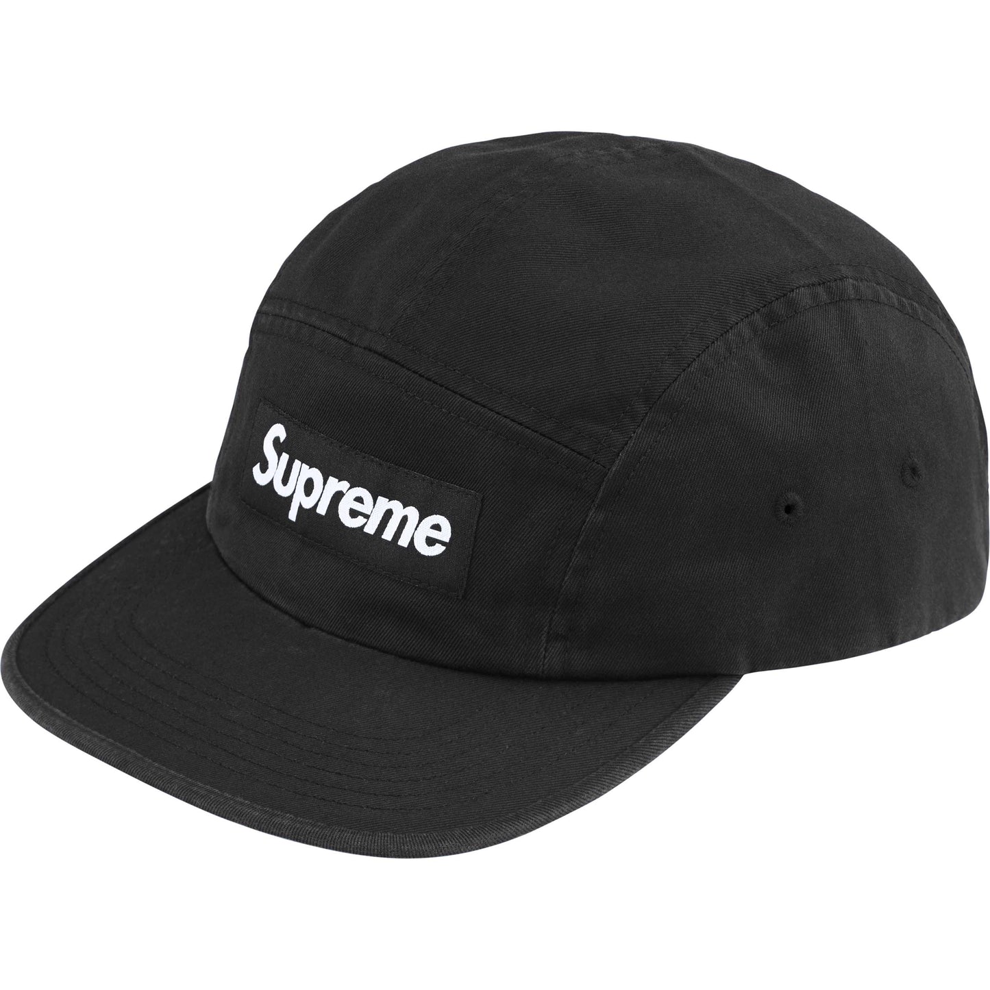 Supreme Washed Chino Twill Camp Cap "Black"