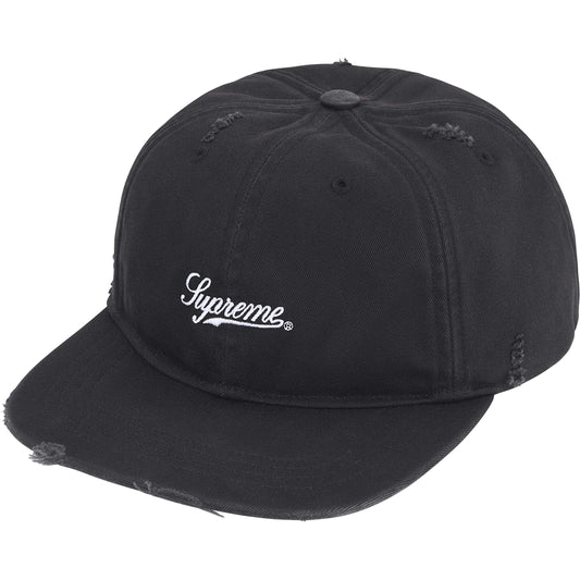 Supreme Distressed Script 6-Panel "Black"
