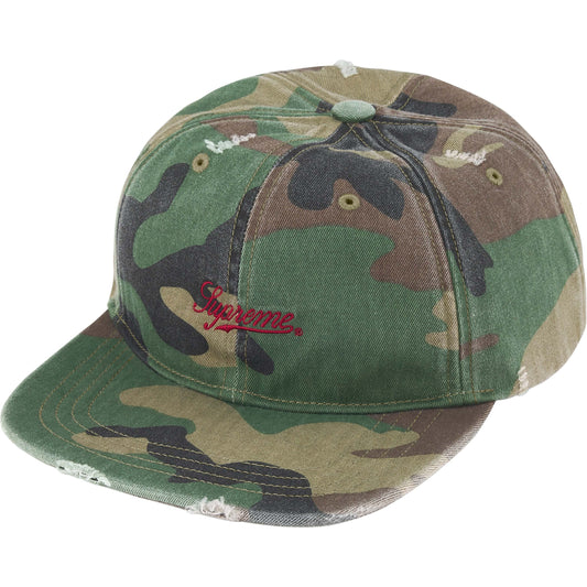 Supreme Distressed Script 6-Panel "Woodland Camo"