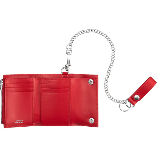 Supreme Leather Chain Wallet "Red"