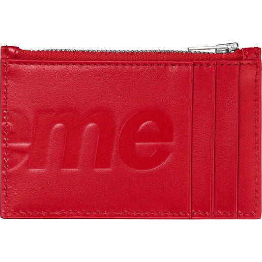 Supreme Leather Zip Card Holder "Red"