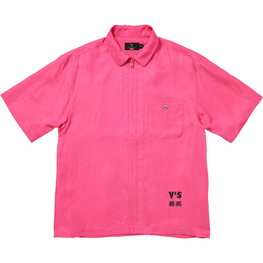 Supreme Y’s Silk Zip Up S/S Shirt "Pink"
