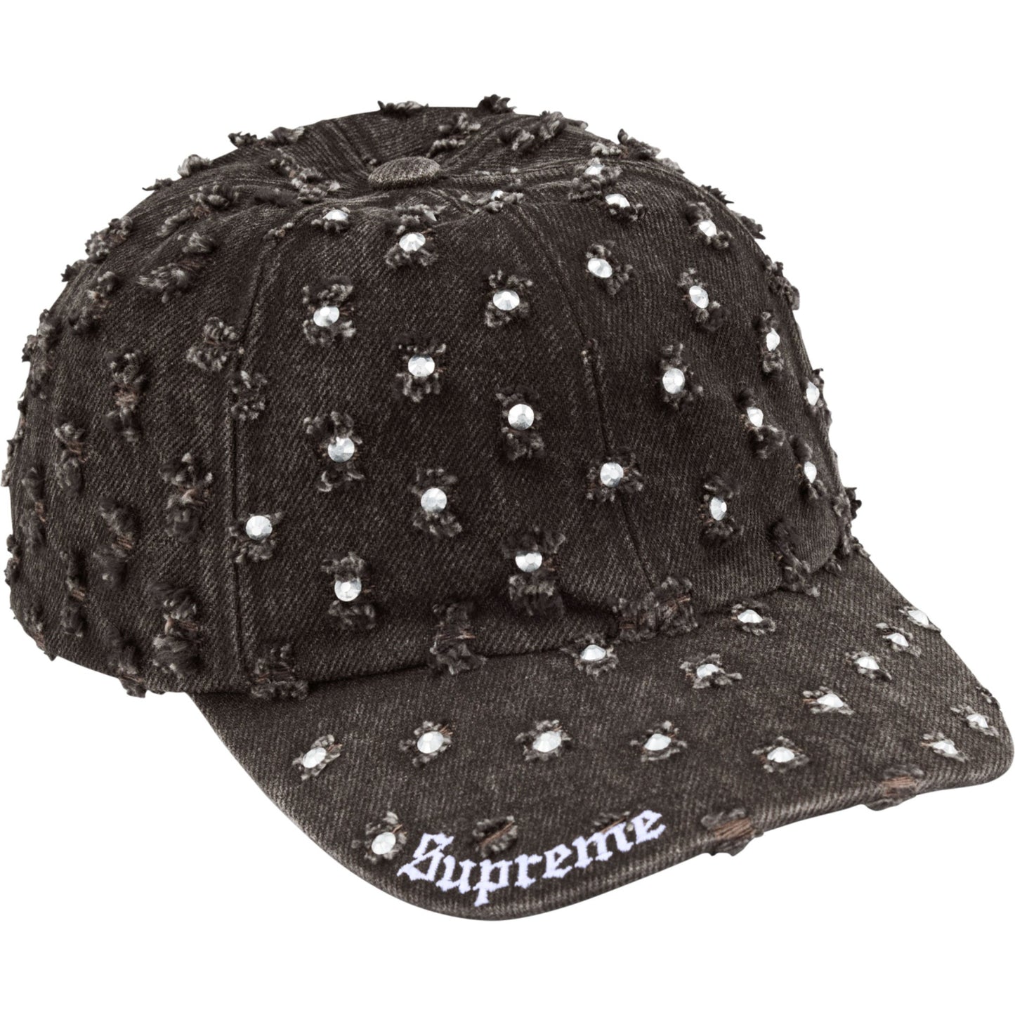 Supreme Hole Punch Rhinestone Denim 6-Panel "Black"
