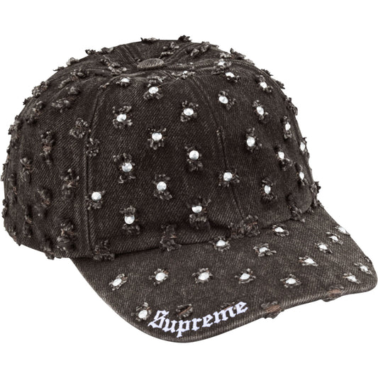 Supreme Hole Punch Rhinestone Denim 6-Panel "Black"