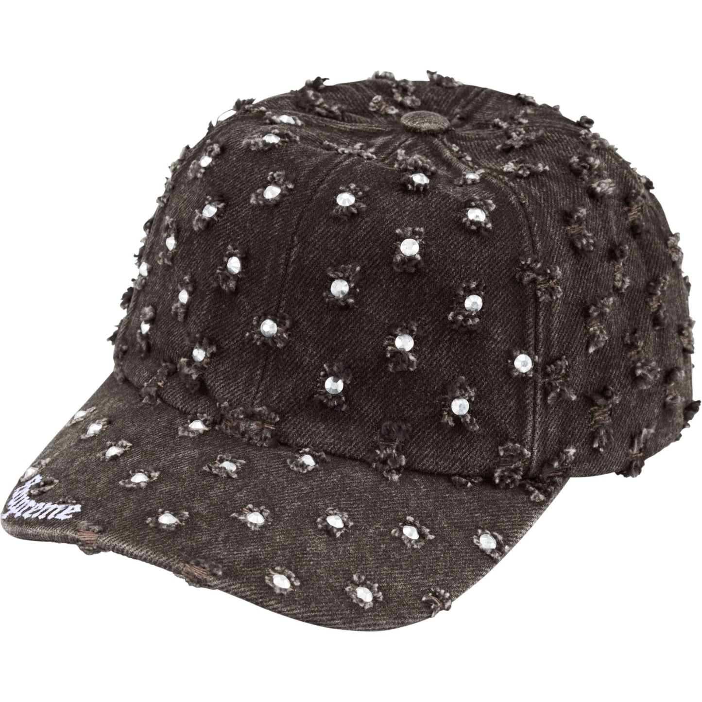 Supreme Hole Punch Rhinestone Denim 6-Panel "Black"