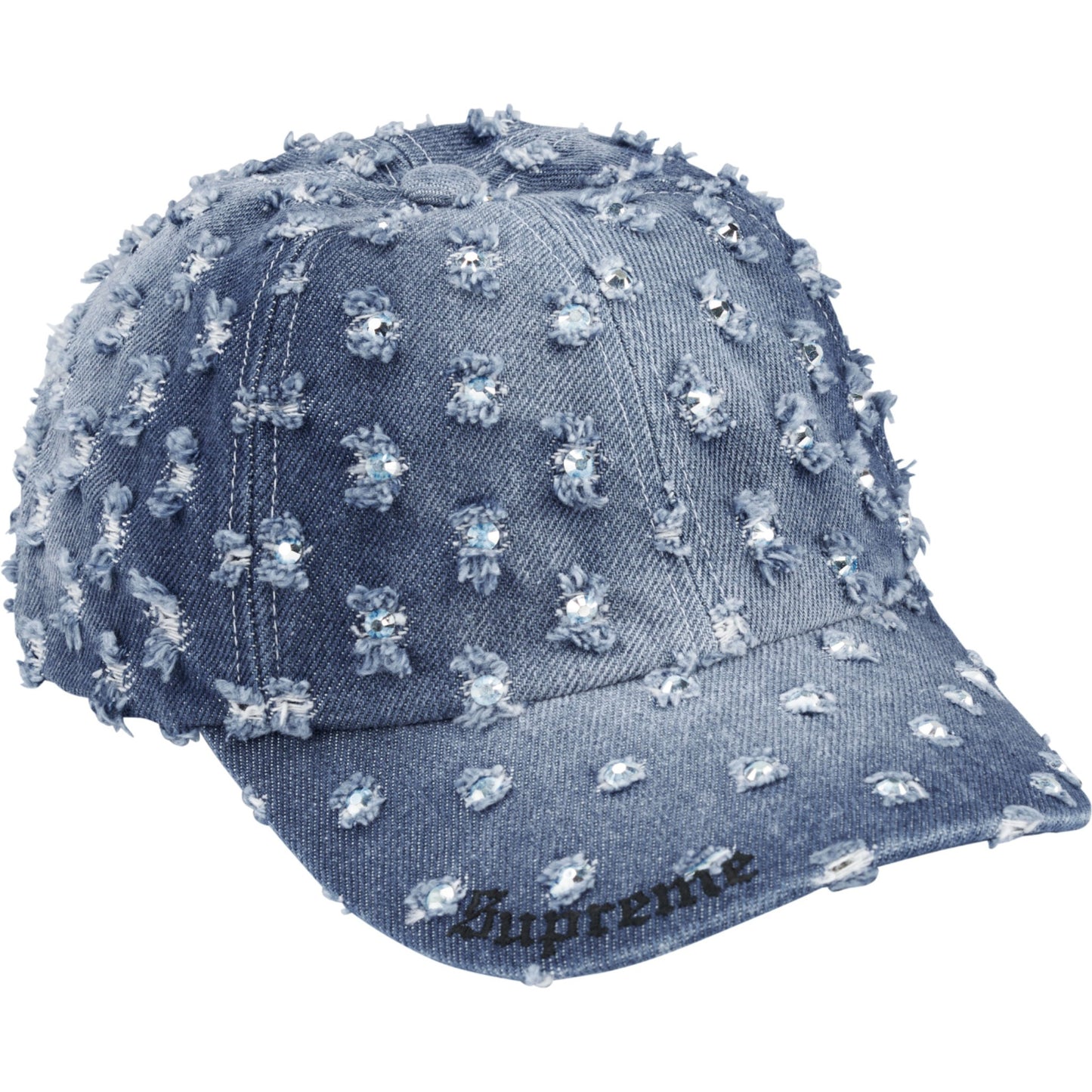 Supreme Hole Punch Rhinestone Denim 6-Panel "Washed Indigo"
