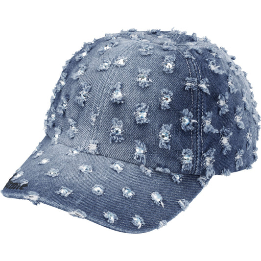 Supreme Hole Punch Rhinestone Denim 6-Panel "Washed Indigo"