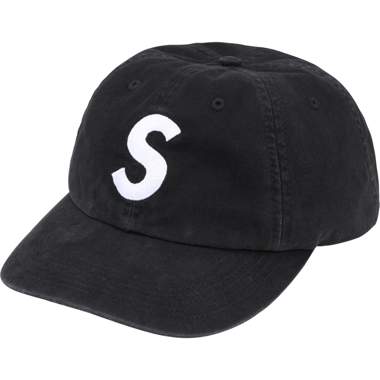 Supreme Washed Canvas S Logo 6-Panel "Black"