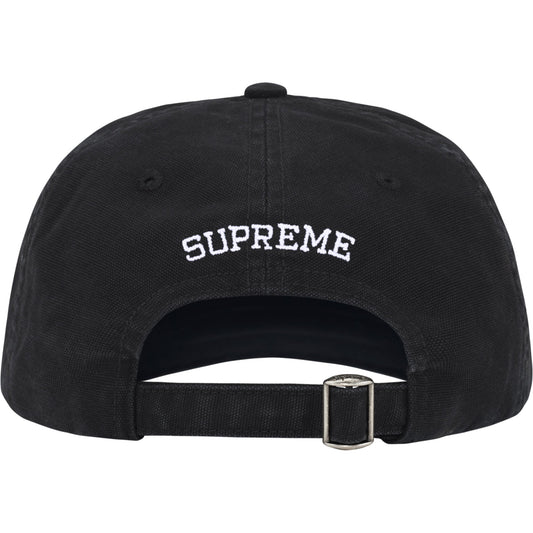Supreme Washed Canvas S Logo 6-Panel "Black"