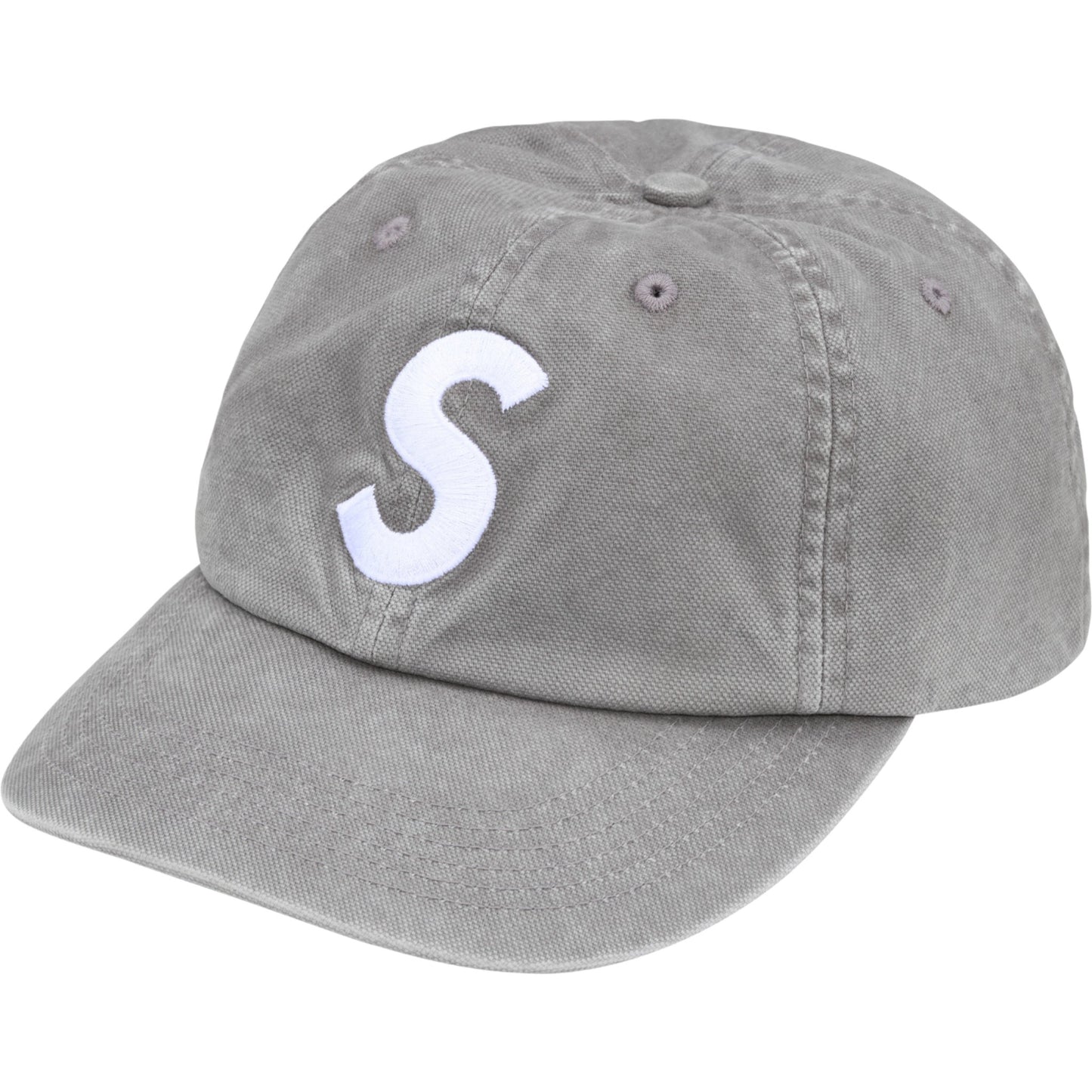 Supreme Washed Canvas S Logo 6-Panel "Grey"