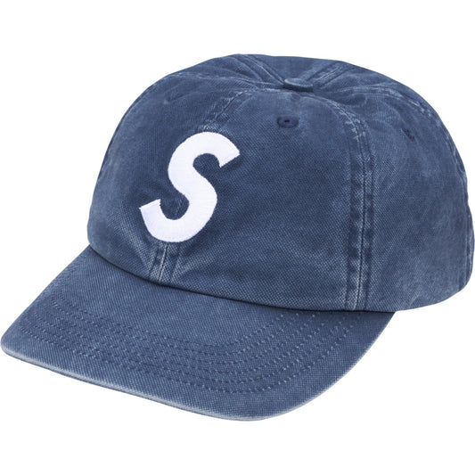 Supreme Washed Canvas S Logo 6-Panel "Navy"