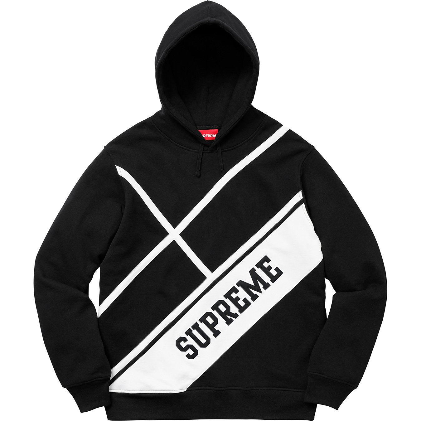 Supreme Diagonal Hooded Sweatshirt "Black"