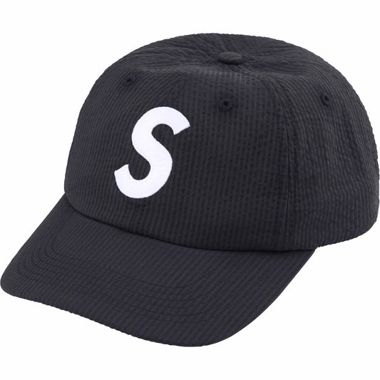 Supreme Seersucker S Logo 6-Panel "Black"