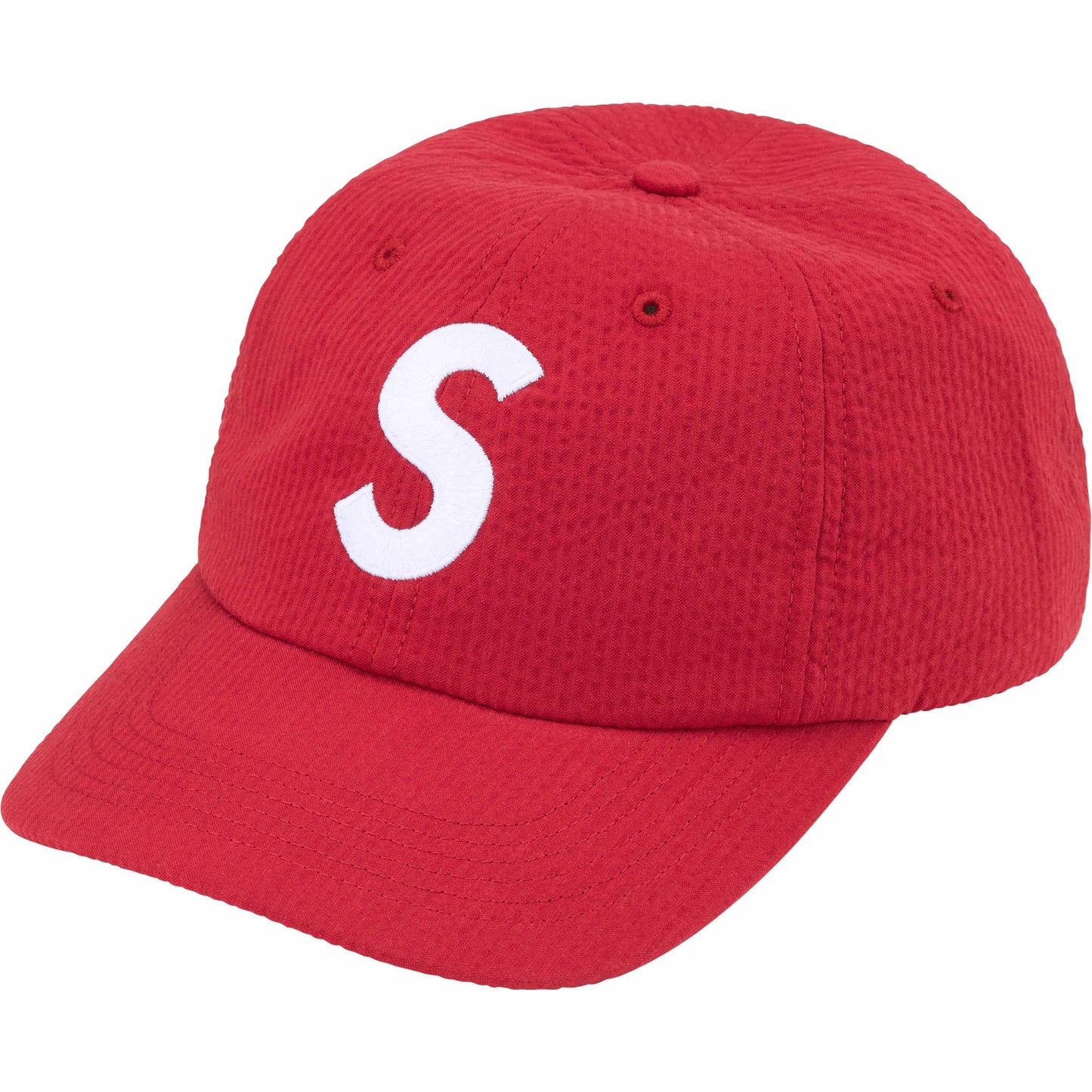 Supreme Seersucker S Logo 6-Panel "Red"