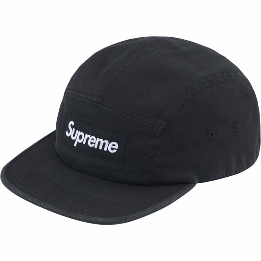 Supreme Washed Chino Twill Camp Cap "Black"