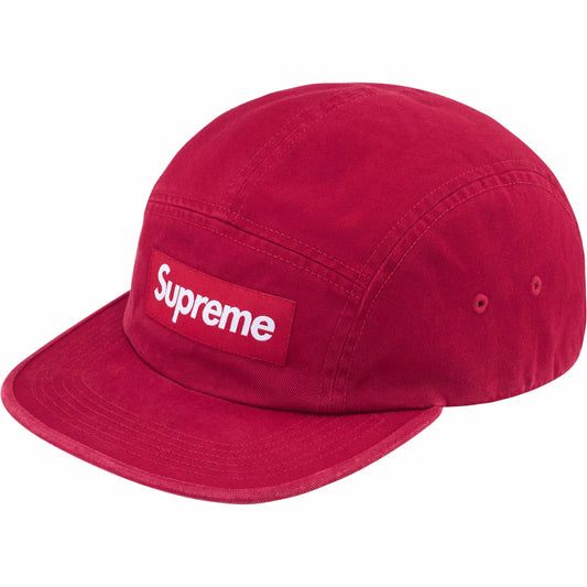 Supreme Washed Chino Twill Camp Cap "Red"