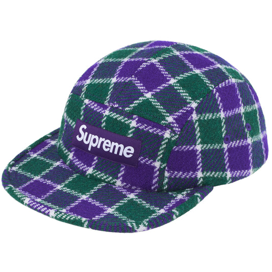 Supreme Harris Tweed Camp Cap "Green Plaid"