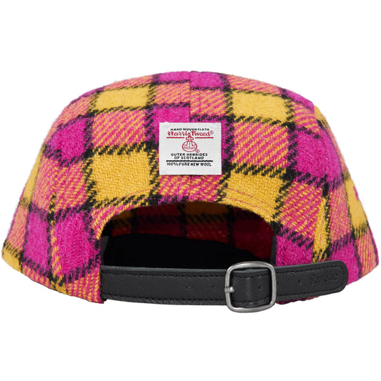 Supreme Harris Tweed Camp Cap "Pink Plaid"