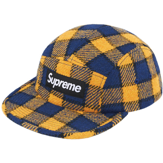 Supreme Harris Tweed Camp Cap "Yellow Plaid"