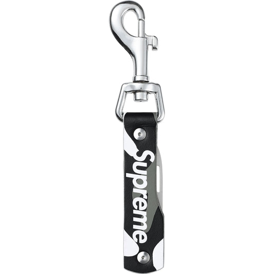 Supreme Leather Clip Knife "Snow Camo"