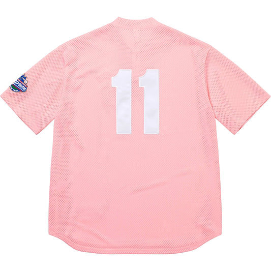 Supreme S Logo Baseball Henley "Pink"