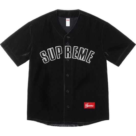 Supreme Velvet Baseball Jersey "Black"