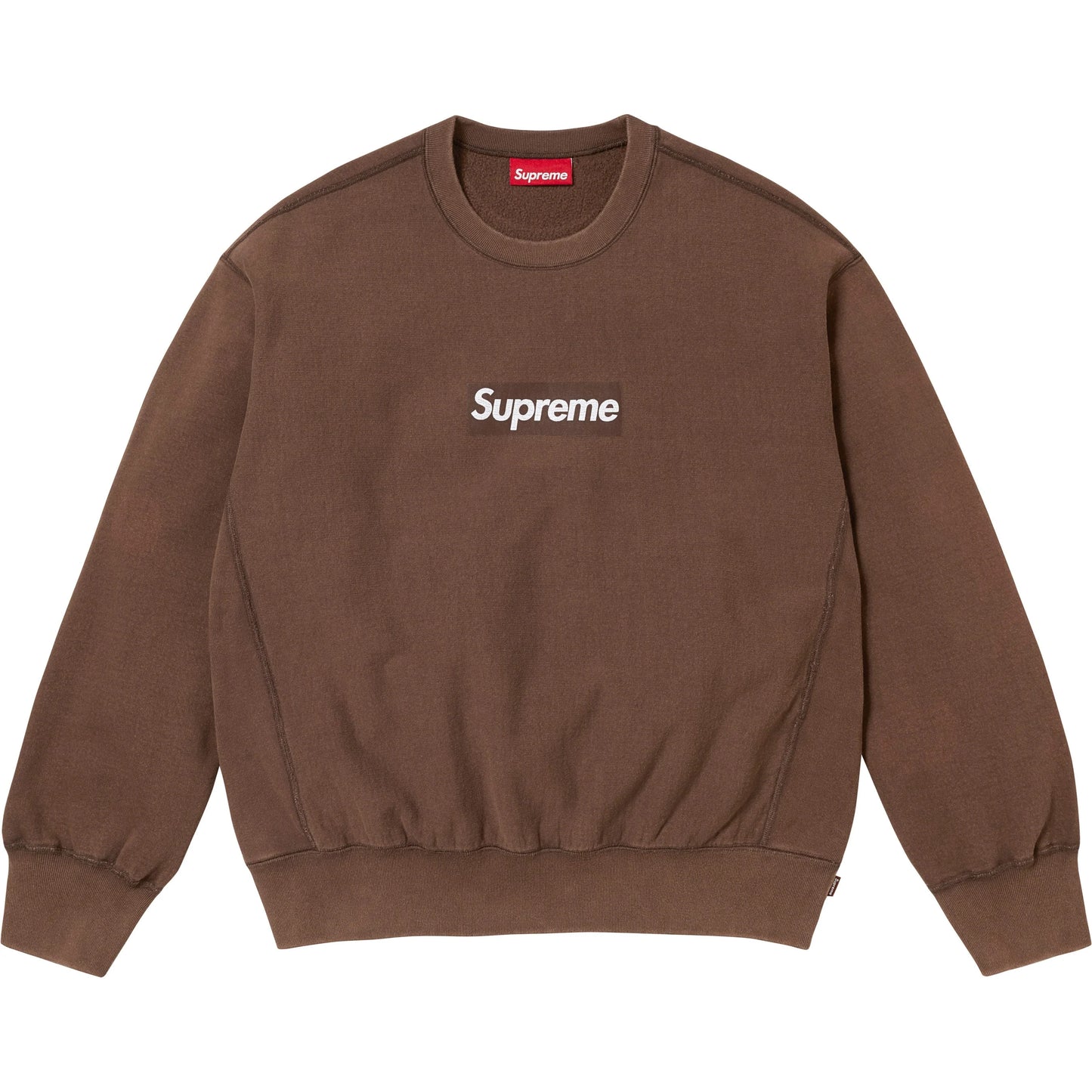 Supreme Washed Box Logo Crewneck "Brown"