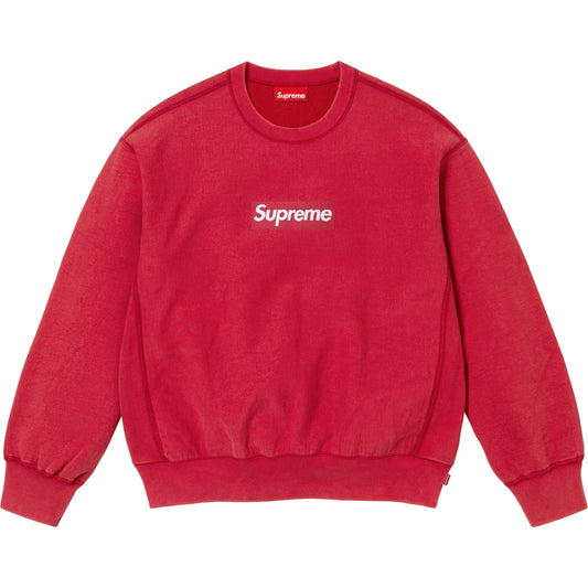 Supreme Washed Box Logo Crewneck "Red"