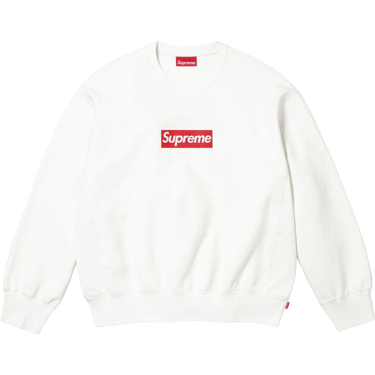 Supreme Washed Box Logo Crewneck "White"