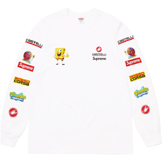 Supreme x SpongeBob SquarePants Castelli Racing L/S Tee "White"