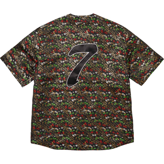 Supreme Floral Jacquard Baseball Jersey "Black"