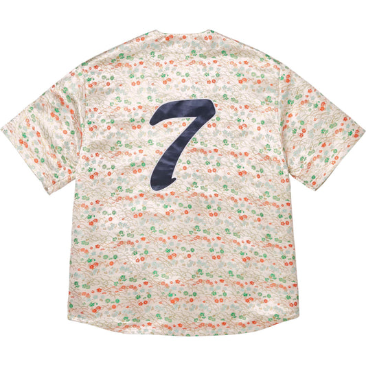 Supreme Floral Jacquard Baseball Jersey "White"