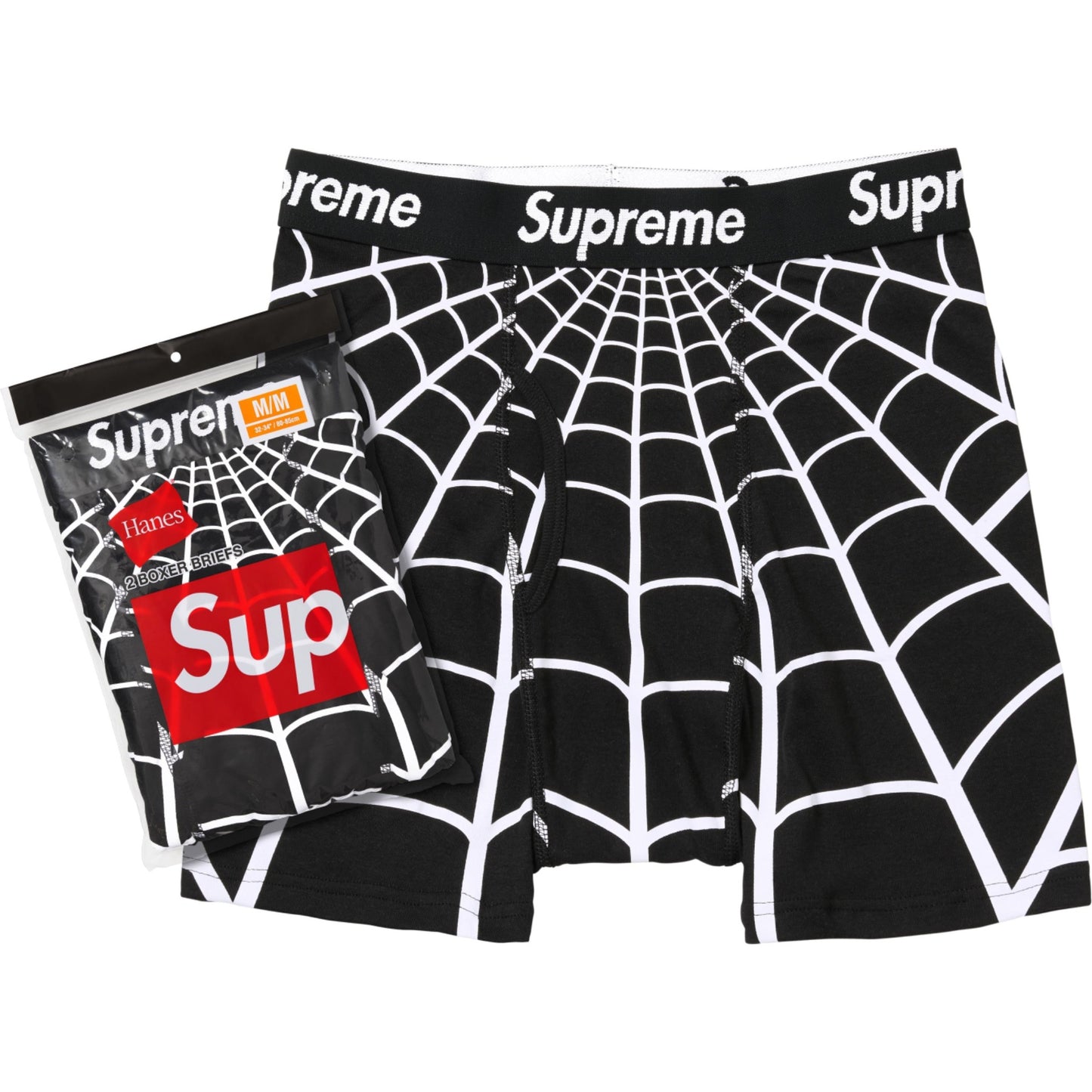 Supreme Hanes Spider-Man Boxer Briefs "Black" (2 Pack)