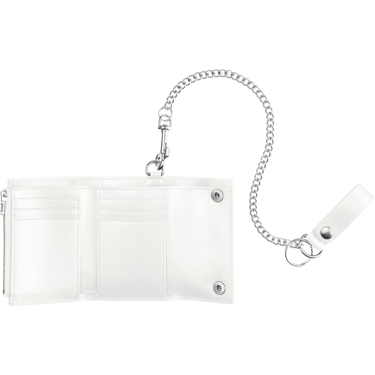 Supreme Leather Chain Wallet "White"