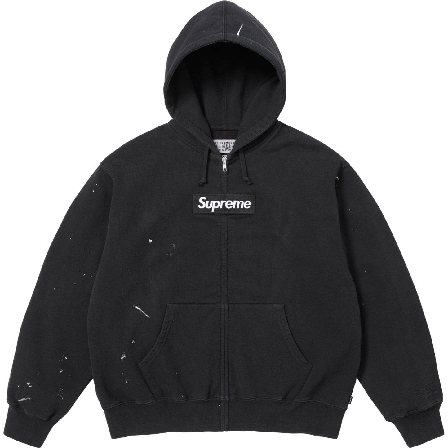 Supreme MM6 Maison Margiela Box Logo Zip Up Hooded Sweatshirt "Black"