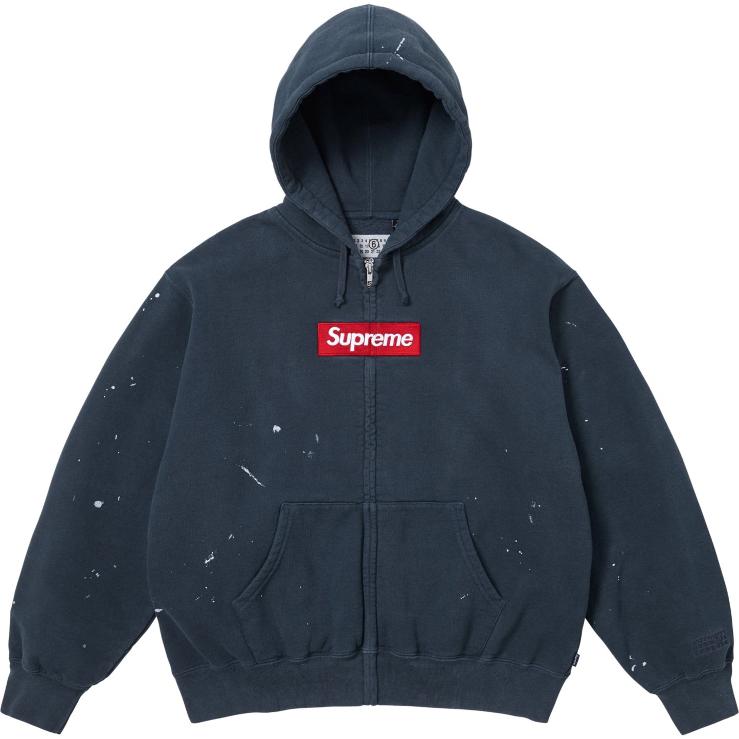 Supreme MM6 Maison Margiela Box Logo Zip Up Hooded Sweatshirt "Navy"
