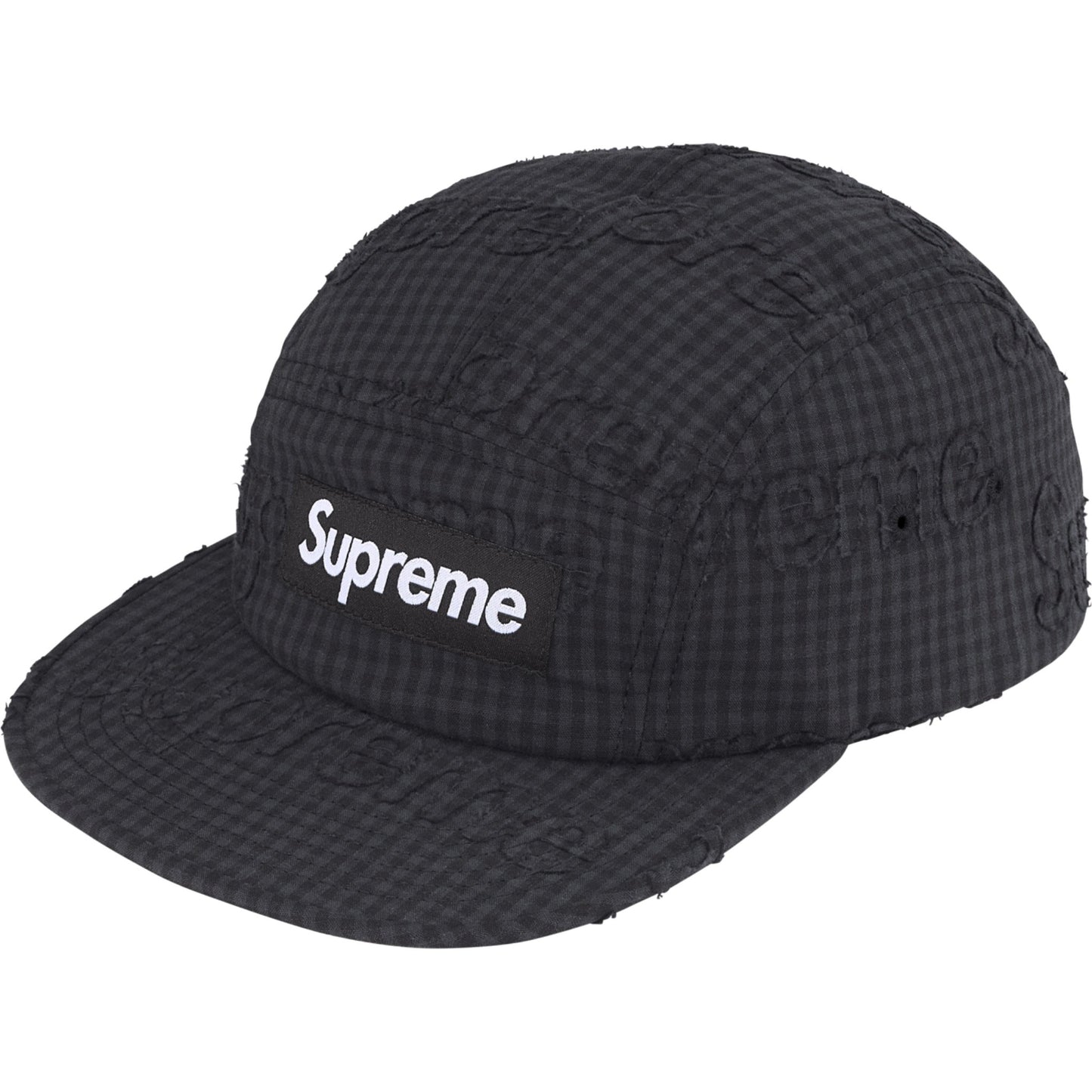 Supreme Monogram Gingham Camp Cap "Black"