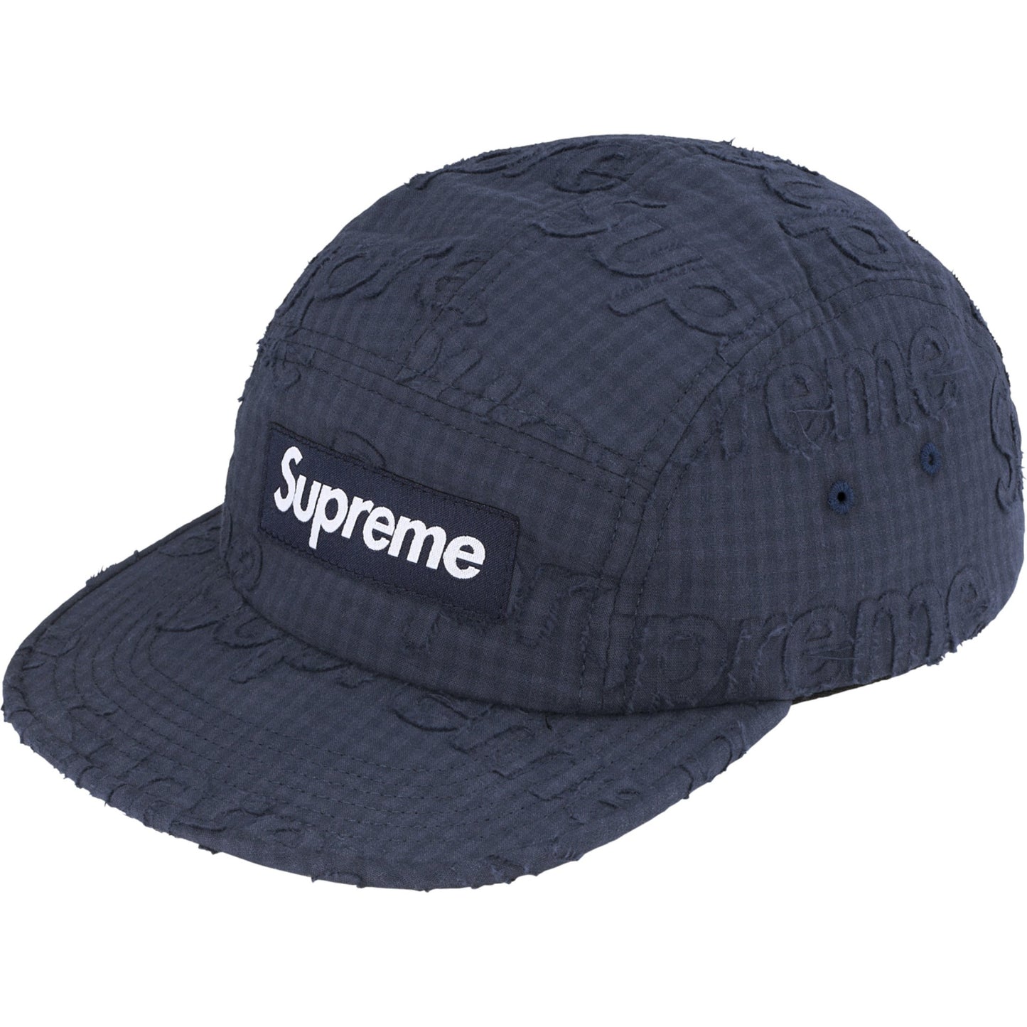 Supreme Monogram Gingham Camp Cap "Navy"