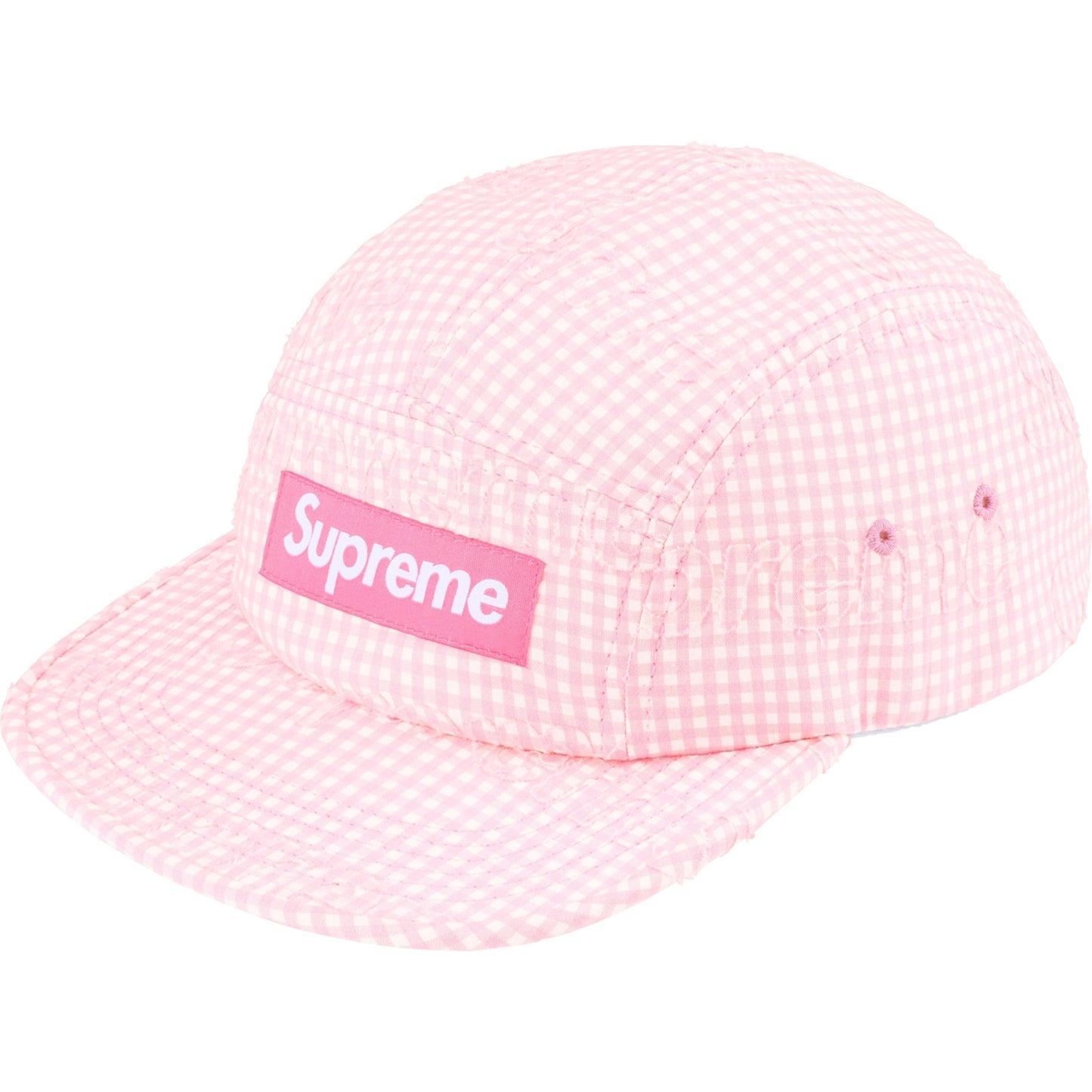 Supreme Monogram Gingham Camp Cap "Pink"