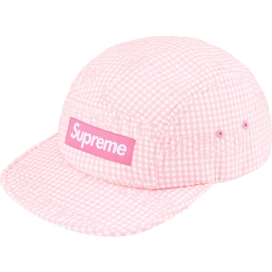 Supreme Monogram Gingham Camp Cap "Pink"