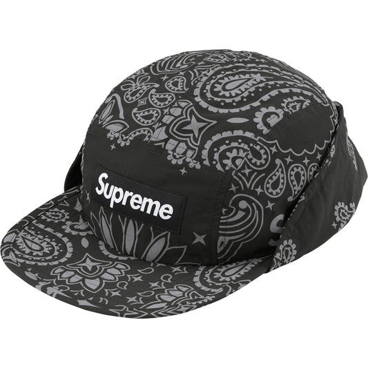 Supreme Reflective Bandana Sunshield Camp Cap "Black"