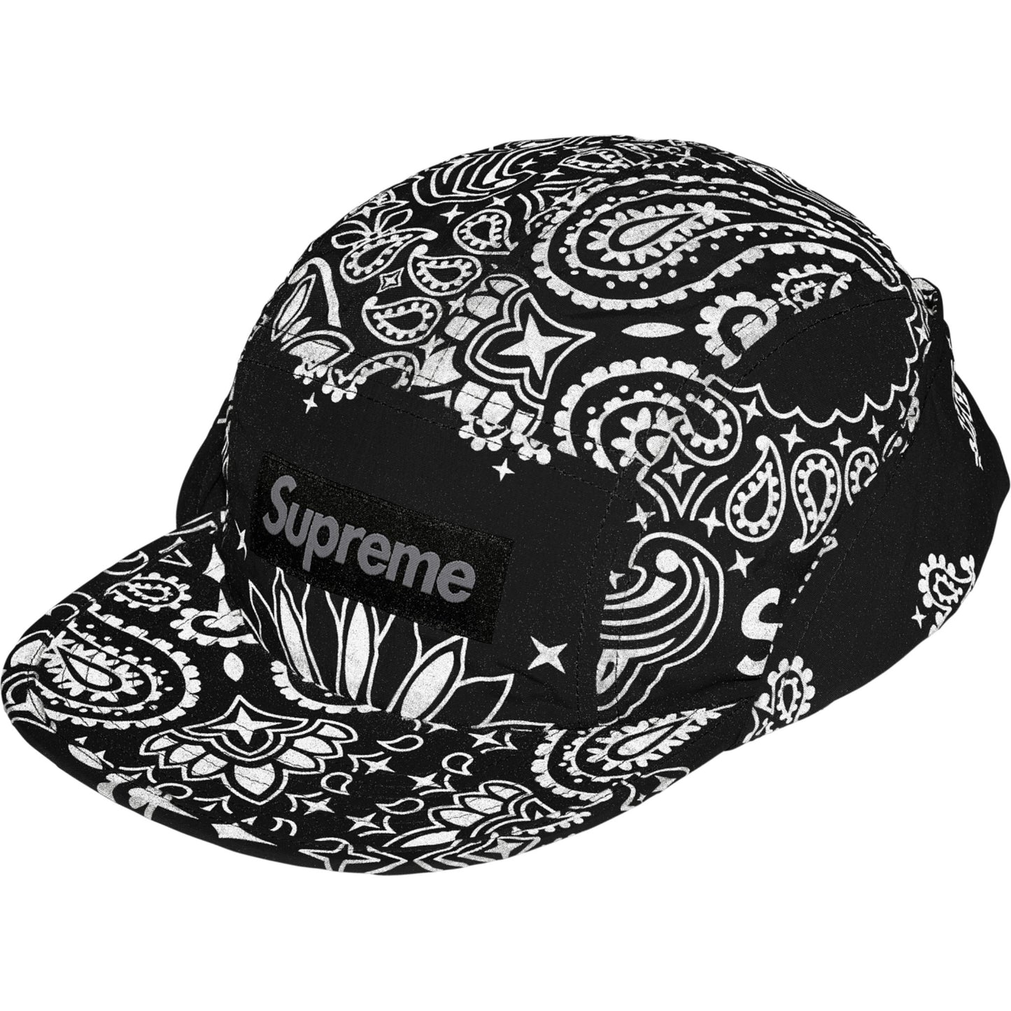 Supreme Reflective Bandana Sunshield Camp Cap "Black"